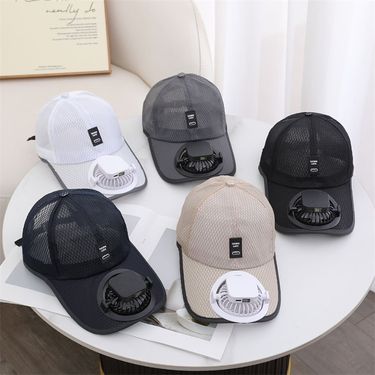 Solar Powered Rechargeable Fan Baseball For Men 2025 New Women's Spring Summer Sun Protection Visor Duckbill Cap_voghion.com