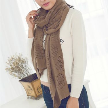 2022 New Knitted Autumn/Winter Women's Korean Solid Color Neck, Woolen Scarf, and Shawl_voghion.com