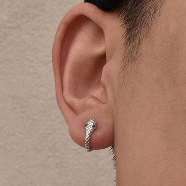Snake shaped ear clip for men with no ear holes, hsingle person likes ruffian and handsome ear bone clip for women_voghion.com