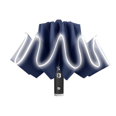 Windproof Folding Umbrella With LED Light Lively Life Inverted Umbrella With Teflon Coating And Reflective Stripe 10 Reinforced Ribs_voghion.com