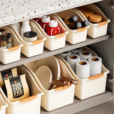 Storage Cabinet Box Household Kitchen Gap Sundries Snack Seasoning Basket Drawer Type Plastic Sundries Classification Sorting Basket_voghion.com