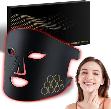 Red Light Therapy For Face, Infrared LED Face Mask Light Therapy 4 Light Waves With 850nm Near Infrared, Portable Rechargeable_voghion.com