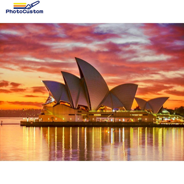 PhotoCustom 5d Diamond Painting Sydney Opera House Scenery Diamond Embroidery Mosaic Wall Gift Decor For Home Artwork_voghion.com