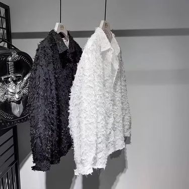 Men's Clothing Small Design Handsome Long Sleeve Shirt Men's Trendy Personality Loose Casual Shirt_voghion.com