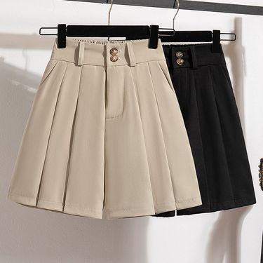 Women's Clothing Large Size Fat Mm Suit Shorts Women Spring And Summer New High Waist A Line Casual Bottoming Outer Wear Wide Leg Hot Pants_voghion.com