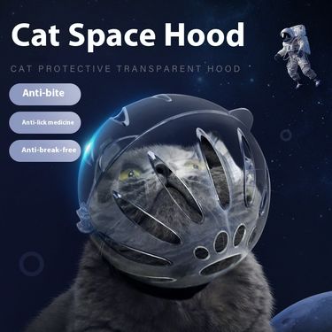 Pet Mouth Space Dog Anti bite Transparent Plastic Head Cover, Cat Mask_voghion.com
