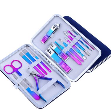 Colorful Manicure Cutters Nail Clipper Set Household Stainless Steel Ear Spoon Nail Clippers Pedicure Nail Scissors Tool_voghion.com