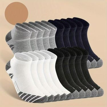 Women's Socks Black And White Gray Running Socks Thick Towel Bottom Socks Sweat Absorbent And Non Slip Socks_voghion.com