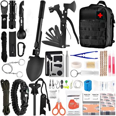 Outdoor mountaineering adventure first aid tactical kit survival kit set Multi-functional wilderness survival SOS supplies_voghion.com