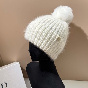 high Quality Fox Ball Rabbit Hair Knitted 2025 Winter New Warm With Yarn Women's Hat_voghion.com