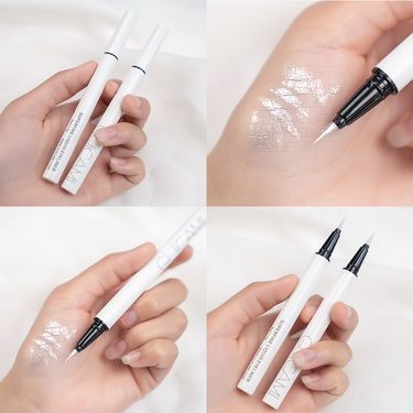 Light Pink Rose With Crushed Diamond, Long-lasting, Smudge-proof, Waterproof, Fine Highlighter Eyeliner Pen For Women_voghion.com