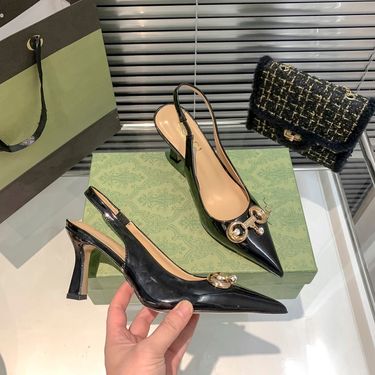 2026 Version Brand Fashion G Sexy Patent Leather High Heels Pointed Toe Versatile 7cm Nightclub Women's Outdoor Sandals_voghion.com
