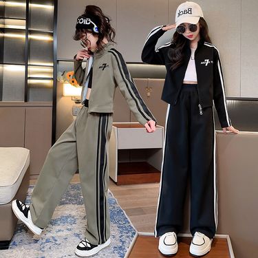 Toddler Girls Clothing Stylish Spring And Autumn Spring Little Internet Celebrity Sports Two Piece Suits_voghion.com