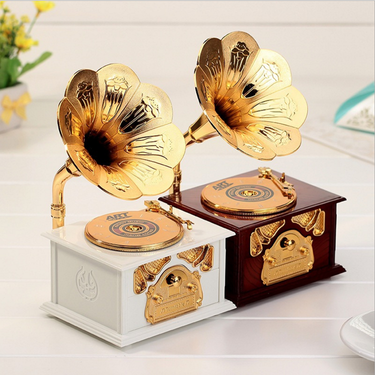 European record player, phonograph, music box, home office decoration, ornament, birthday gift_voghion.com