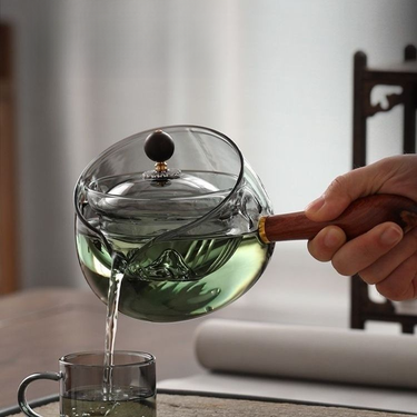 360 Rotating Teapot High Temperature Resistant Thickened New Glass Xiaoyao Tea Brewing Home Full Set_voghion.com