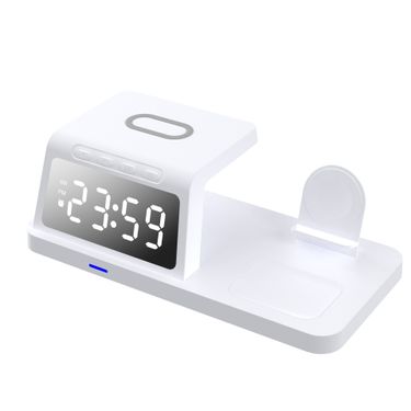 New Private Model Mobile Phone Wireless Charger Multi Function Fast Charging 15W Clock Alarm Watch Earphone Wireless Charging_voghion.com