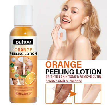 OUHOE Orange Body lotion Lightens Black Spots and Whitens Moisturizing Mild Exfoliating Skin Care Liquid_voghion.com