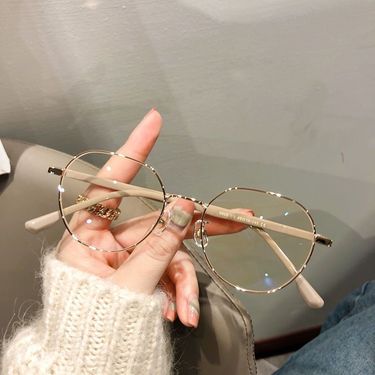 New Multi ided Eyegla Women' Small Frame Irregular Student Plain Street Photo Anti Blue Light Finihed Mya_voghion.com
