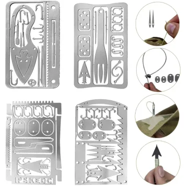 Outdoor Survival Tool Card Stainless Hunting Fishing Cards Camping Supply Multifunctional Portable Emergency Survival Supply_voghion.com