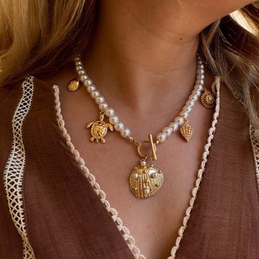 Chain Necklace Pendant Necklace Summer Vacation Style Pearl Necklace Fashion Niche Design Shell Turtle Collarbone Chain_voghion.com