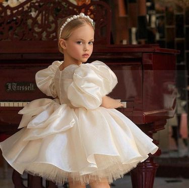 Children's Dress Princess Dress Girl Dress Fluffy Tulle Wedding Dress Catwalk Performance Birthday Little Girl One Year Old High End Stylish_voghion.com