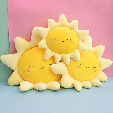 Nordic Plush Cushion Cover, Sun Heart Cloud Pattern Down Cotton Fill Pillow For Girl Bedroom Sofa Home Decor_voghion.com