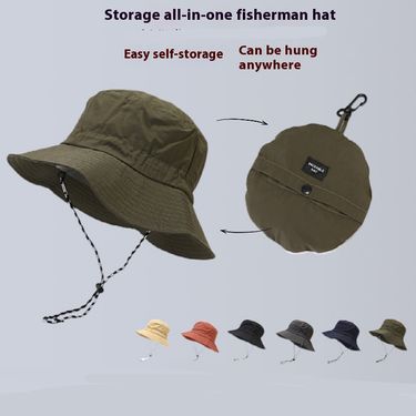 Storage Bag Hat Children's Fashionable Summer Quick Drying Fisherman Hat Outdoor Waterproof Mountaineering Hat Men's Sunshade Hat_voghion.com