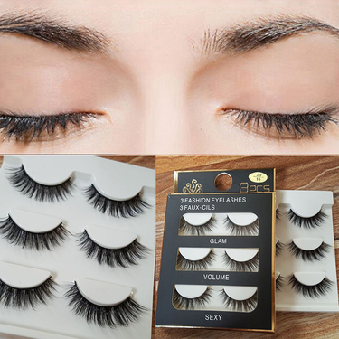 Gwong 3 Pair Natural Looking Thick Cross False Eyelashes Makeup Beauty Eye Lashes_voghion.com