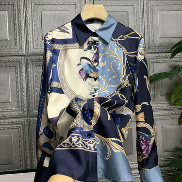 Women's Clothing Italy Guodan! From the show to street shooting, it’s so beautiful ~ Printed silk shirt 2024 new shirt_ipsvogv.com