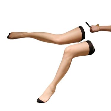 2025d Edge Stockings Long Tube Sexy Leg Socks With Vertical Seam Cuban Heel For Women In Gray And Red_voghion.com