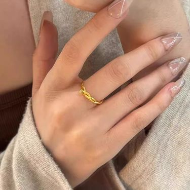High-Value Versatile Twin Twisted Snake Women, Braided Zodiac Year Ring For Index Finger_voghion.com