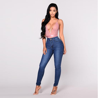 Women's slimming high stretch jeans pencil pants _voghion.com