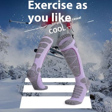 Two Wolf Women's Skiing Sports Thick Mountaineering Soc, Towel Bottom, Sweat Absorbing And Warm Long Tube Soc_voghion.com