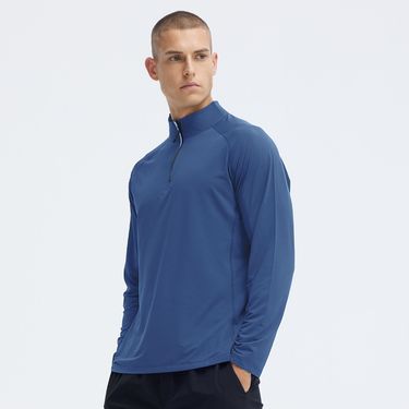 Men's Fitness Clothing Quick-Drying Breathable Training Stand-Up Collar Half Zipper Long Sleeve Outdoor Marathon Jogging Cycling Sportswear_voghion.com