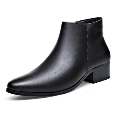 Men Leather Shoes Business High Heeled Leather MiddleBoots_voghion.com