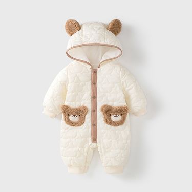 Baby autumn and winter with wool thickened onesie men's and women's baby cute super cute crawling suit_voghion.com
