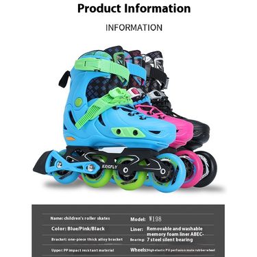 Skating shoes roller skates dry ice, adjustable straight row wheels for adult children, male and female beginners_voghion.com