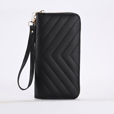 Cell Phone Bag Long Diamond Lattice Wallet Wallet Large Capacity Holding Bag Zipper Mobile Phone Bag_voghion.com