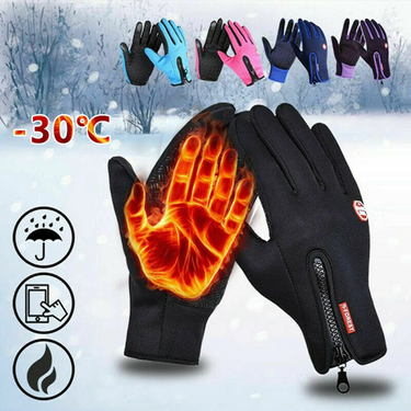 Winter Warm Men's Gloves Women Touchscreen Outdoor Sport Fishing Splash-proof Skiing Cycling Snowboard Nonslip Zipper Gloves_voghion.com