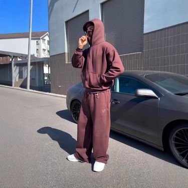Men's Cleanfit Black High Neck Sweatshirt Heavyweight Zip-Up Hoodie Casual Streetwear Jacket For Autumn Winter_voghion.com