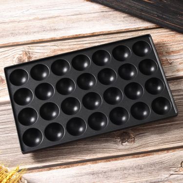 Commercial Gas Fish Ball Board Street Vendor Octopus BBQ Quail Egg Grill Pan 28 Holes_voghion.com