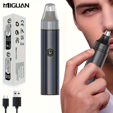USB-Powered Rechargeable Ear And Nose Trimmer For Men And Women, Painless Eyebrow And Facial Hair Remover_voghion.com
