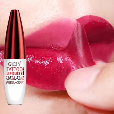 Lip Gloss QICIY + 4 Color Tear Off Lip Gloss Long Lasting Moisturizing Lipstick Easy To Color Without Drying Pseudo Natural Makeup_voghion.com
