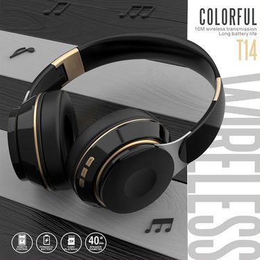 T14 Headworn Bluetooth Metal Rod Heavy Bass Stereo Competitive Game Wireless Earphones_voghion.com