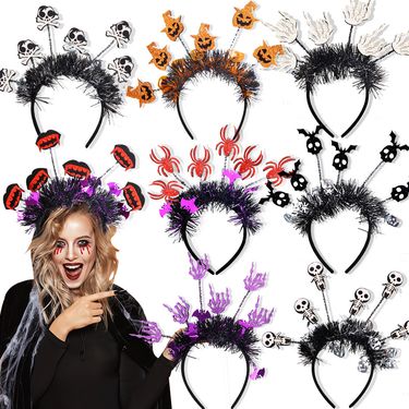 New headband with pumpkin, spider hair, headband, Halloween party atmosphere, radial headpiece decoration_voghion.com