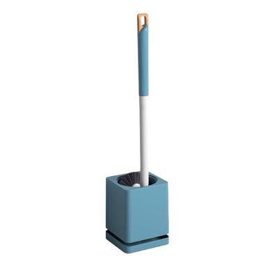 Wall-Mounted Toilet Brush Set With Long Handle - 360° No Dead Angle Cleaning, Space-Saving Design For Bathroom (Blue/Gray/White)_voghion.com