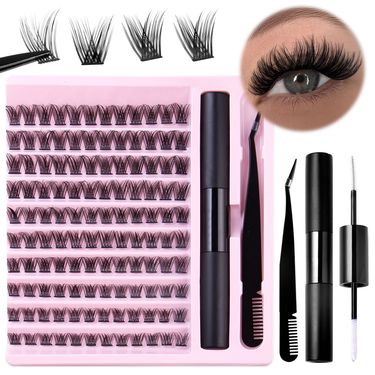 Individual False Eyelashes Natural Cluster Segmented Lashes | With Glue Tweezers | Dense Cluster Fake Eyelashes For Lash Extension_voghion.com