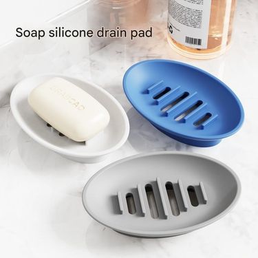 Luxury Silicone Soap Dish With Drainage | Non-Slip Quick-Dry Soap Holder | Mold-Resistant Bathroom & Kitchen Soap Tray_voghion.com