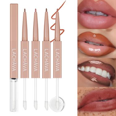 LACHAVA Double-Ended Matte Lip Liner And Lip Glaze Transparent Moisturizing Lip Oil Makeup Lipstick Velvet Texture Long-lasting_voghion.com