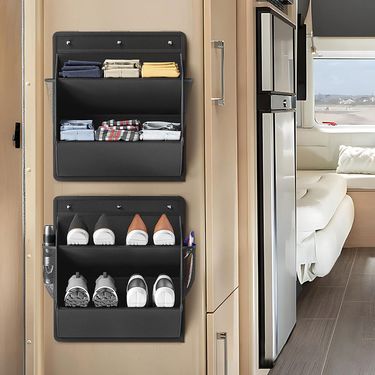 Door storage shoe bag RV wall mounted door shoe sundries storage bag fabric storage hanging bag_voghion.com